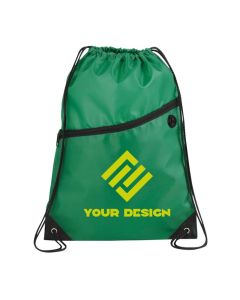 Custom Spring-Inspired Polyester Drawstring Backpack 18"H x 13"W