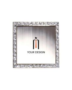 Custom Square Express Glitter Lapel Pins with Military Clutch Backing