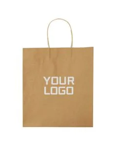 Custom Square Kraft Paper Bag 12W x 12H Wide Brown Takeout Bags Shopping Retail Tote