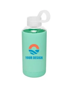 Custom Stylish 16 oz Borosilicate Glass Water Bottle