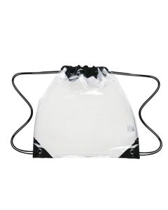 Custom Stylish Clear PVC Drawstring Backpack 12" H x 12" W