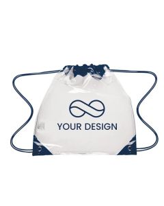 Custom Stylish Clear PVC Drawstring Backpack 12" H x 12" W