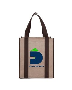 Custom Stylish Non-Woven Two-Tone Shopper Tote Bag 14.5" H x 12.5" W