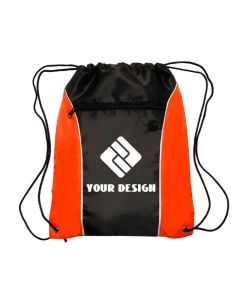 Custom Stylish Side Color Drawstring Backpack 17" H x 13.5" W