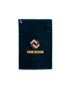 Custom Terry Golf Towel with Grommet and Carabiner Clip for Secure Attachment