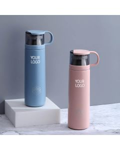Custom Thermos Cup 365ml Vacuum Flask Stainless Steel Water Bottle With Convenient Cup Lid