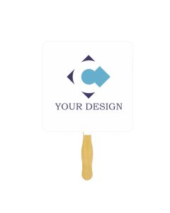 Custom Unique Square Glued Fans 7.5" - Perfect for Trade Shows & Outdoor Events