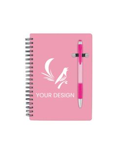 Custom Vibrant Pen-Buddy Notebook Bundle with Translucent Pen - Perfect for Brands & Budgets