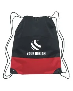 Custom Vibrant School Spirit Polyester Drawstring Sports Pack 17"H x 13.5"W