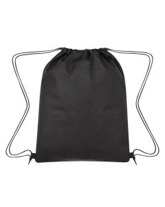 Custom Water-Resistant Non-Woven Drawstring Bag with Large Zippered Pocket 18"H x 14"W