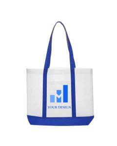 Custom Water-resistant Trim Color Non-Woven Tote Bag 14" H x 18" W
