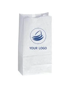 Custom White Lunch Bags 4.75W x 8.75H Recyclable Paper Retail Popcorn Bag