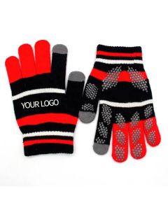 Custom Winter String Knit Gloves Jacquard Touch Screen Gloves