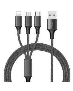 Free Gift for subtotal over $100 | 3 in 1 Data USB Cable Nylon Braided Fast Charging Cord for Micro Type C IOS Port