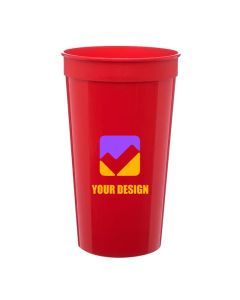 Customizable 32 Oz Vibrant Plastic Stadium Cup 