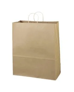 Custom Brown Recycled Paper Gift Bags Retail Shopping Tote Take out Bag  
