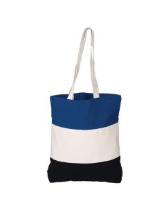 Customizable Daily Use Tri-Color Cotton Tote Bag 4.5" H x 14" W x 3.5" 