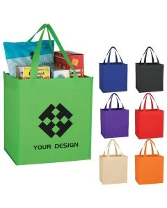 Customizable Durable Non-Woven Water-Resistant Shopping Tote Bag 10.5"W x 11.75"H