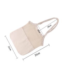 Custom Eco-friendly Cotton 12.6"W x 13.78"H Mesh Handbags Breathable Mesh Shopping Bag Grocery Tote for Vegetable Fruit