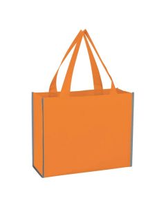 Customizable High-Visibility Laminated Reflective Non-Woven Shopper Bag 13" H x 16.25" W x 6" D