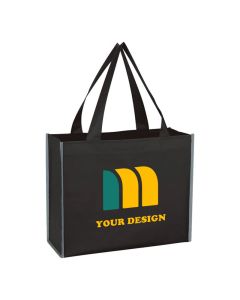 Customizable High-Visibility Laminated Reflective Non-Woven Shopper Bag 13" H x 16.25" W x 6" D