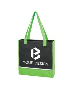 Customizable High-Visibility Non-Woven Accent Shopper Tote Bag 14" H x 14" W x 3.5" D