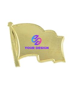 Customizable Iron Gold Flag Lapel Pins for Events and Recognition
