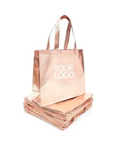 Custom Lunxury Lamination 13.88"W x 10"H Non-woven Shopping Bags for Supermarket Grocery Stores Boutique