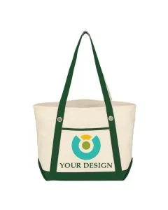 Customizable Medium Cotton Canvas Sailing Tote Bag 13" H x 20.5" W