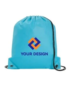 Customizable Poly Pro Drawstring Tote Bag with Reinforced Corners 16.5"H x 14" W