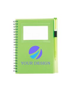 Customizable Spiral Notebook with ID Slot and Pen 7" x 5.38"