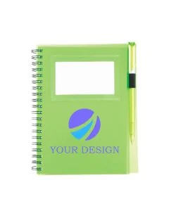 Customizable Spiral Notebook with ID Slot and Pen 7" x 5.38"