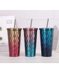 Custom Stainless Steel 12oz Wine Drink Insulated Tumbler Coffee Cup Beer Cooler with lid and Straw