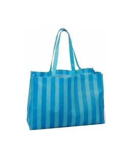 Customizable Striped Beach Style Polypropylene Tote Bag 14"H x 20" W