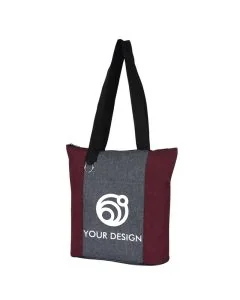 Customizable Stylish Heathered Fun Tote Bag 13.25" H x 14" W x 4.63" D