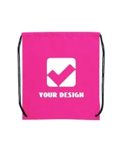 Customizable Vibrant Polyester Drawstring Backpac for Students & Gym Goers 16.5"H x 14.25" W