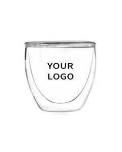 Custom 2.7oz Double Wall Glass Coffee Mug Espresso Cups Thermal Insulated Glasses