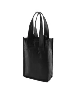 Custom Non-woven 7W x11H Wine Bag Shopping Merchandise Tote 2 Bottle Wines Beer Carrier