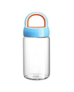 Custom BPA-free 350ML Leakproof Drinking Bottle Borosilicate Glass Water Bottle with Colorful Handle