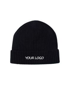 Custom Cashmere Cuffed Hat Winter Flip Knit Hat  Warm Knitted Hat