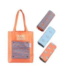 Custom Eco-friendly 13.39"W x 18.5"H Tote Recycled Fruit Bags Cotton Tote Bag Folding Reusable Shopping Bag