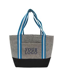 Custom Felt Tote Handbag 18.11"W x 11.42"H Eco-friendly Reusable Grocery Bag for Daily Shopping Promotion