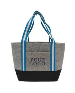 Custom Felt Tote Handbag 18.11"W x 11.42"H Eco-friendly Reusable Grocery Bag for Daily Shopping Promotion
