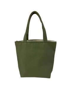 Custom Small Zippered Cotton 10.24"W x 9.06"H Tote Reusable Grocery Shopping Bag for Gift Toy Snack Promotion