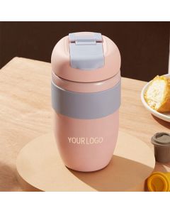 Custom Luxury Thermos Water Bottle Cute Coffee Mug 316 Stainless Steel Mini Thermal Flask with Straw