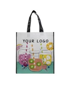 Custom Recycled Laminated 13.77"W x 14.96"H Non-woven Gift Bag Carry Bag Grocery Tote