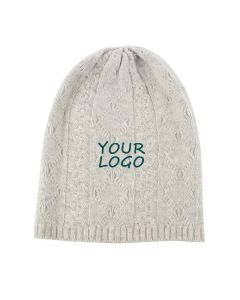 Custom Warm Cashmere Beanie Hats Cable Knit Winter Promotional Knitted Hat