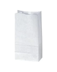 Custom White Lunch Bags 4.75W x 8.75H Recyclable Paper Retail Popcorn Bag