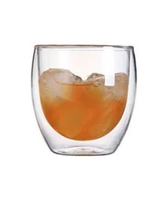 Custom  8oz/250ml Double Wall Glass Coffee Mugs Glass Cups for Hot Cold Beverages