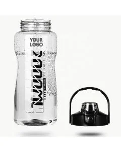 Custom BPA-free Wide Mouth Extra Large 2L 67oz Clear Plastic Bottle Half Gallon Water Tank for Sports Travel Office